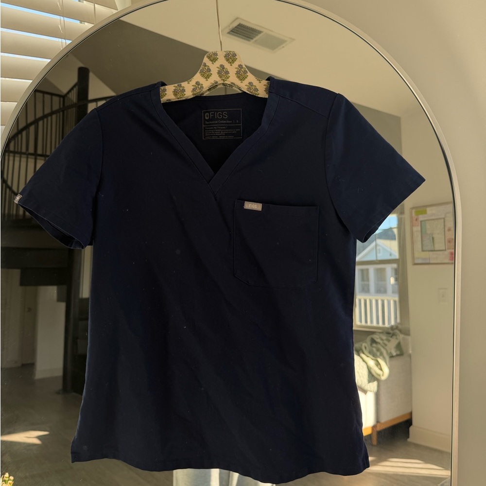 Figs Navy Blue Scrub Top Size S